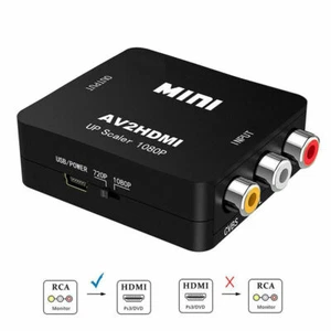 AV RCA zu HDMI Konverter Composite CVBS Video Adapter 1080p HD für Wii SNES TV - Bild 1 von 8