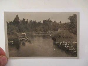 Vintage RPPC Real Photo Postcard Platte Riving Fishing Grounds Beulah Michigan - Picture 1 of 4