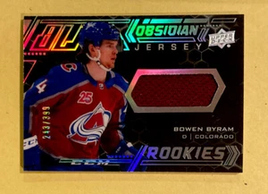 BOWEN BYRAM COLORADO AVALANCHE JERSEY 2020-21 UD BLACK OBSIDIAN ROOKIES RC /399 - Picture 1 of 2