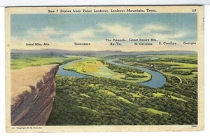 TN Postkarte Ansicht von sieben Staaten vom Aussichtsberg 1948 Tichnor Leinen LL - Bild 1 von 2