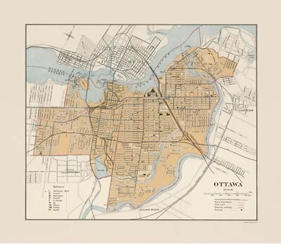 Mapa histórico - Ottawa Canadá - Califour 1915 - 26,47 x 23 - Arte de pared vintage Foto 1 de 4