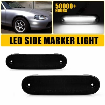 Se adapta a Mazda Miata MX-5 1990-2005 blanco ahumado LED marcador lateral luz de giro Foto 1 de 4