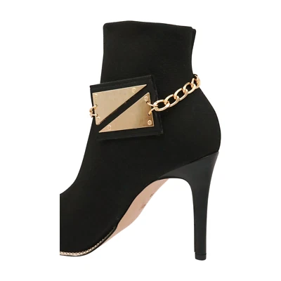 Women Gold Metal Chain Boot Bracelet Shoe Triangles Bling Charm Retro 80's Style - Image 1 of 4