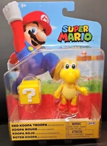 Super Mario RED KOOPA TROOPA Jakks Pacific Nintendo 4" Figur mit Frageblock - Bild 1 von 5