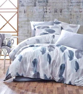 4-pc Bedding Set: TURKISH COTTON FITTED SHEET, FLAT SHEET + 2 PILLOW CASES GRAY - Picture 1 of 12