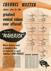 Magazine Print Ad CHANNEL MASTER CORP 1955 Maverick Line Antenna Ellenville NY - Picture 1 of 1