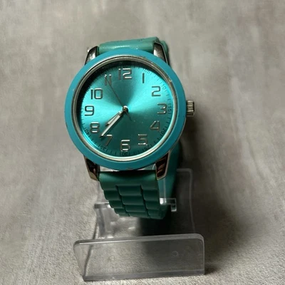 Women's Watch Turquoise Green Blue Analog 36mm Quartz Silicone - New Battery - Image 1 of 4