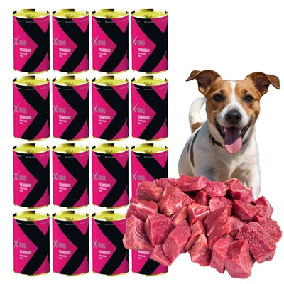 Nassfutter Hund 16x 1200g mit Wildbret Glutenfrei Getreidefrei Hundefutter X-DOG - Bild 1 von 4