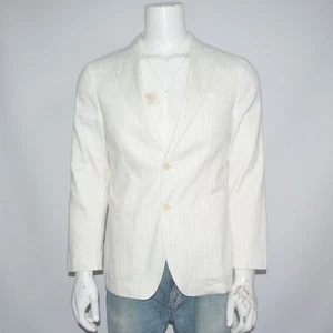 Mint BANANA REPUBLIC Tailored Slim Fit Linen Cotton White Sport Coat Sz 38S - Picture 1 of 9