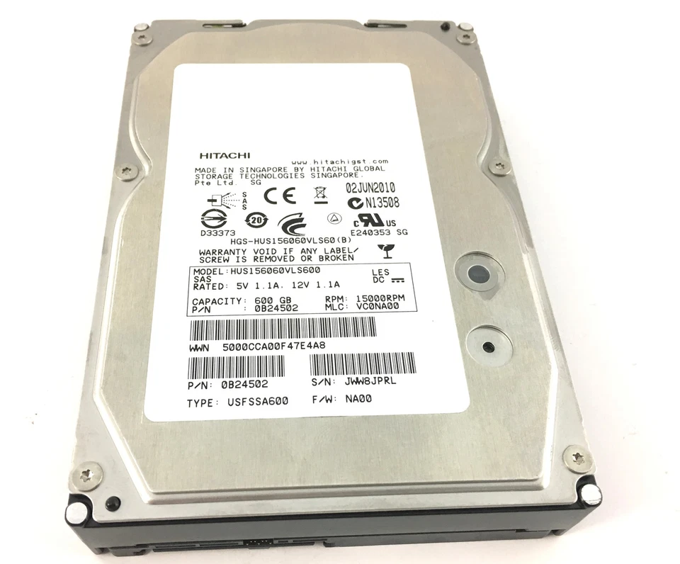 HITACHI 600GB 15K 6Gbps SAS 3.5'' HARD DRIVE NETAPP HUS156060VLS600 - Image 1 of 1