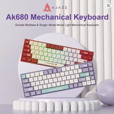 AJAZZ AK680 Mechanical GAMING keyboard NO RGB keyCAPS interchangeable - Image 1 of 4
