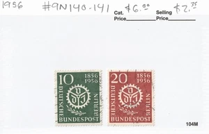 Germania / Berlino Ovest #9N140-141 "Cent. di Soc. di ingegneri civili tedeschi" 1956 - Foto 1 di 1
