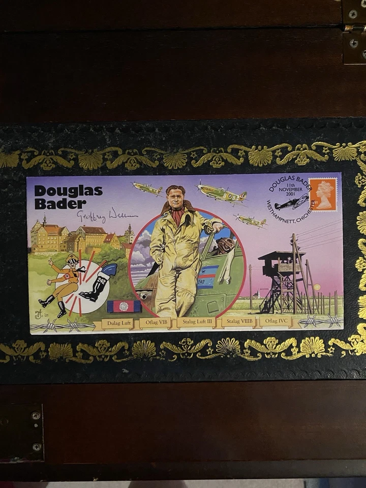 Douglas Bader Cover SIGNED By Battle Of Britain Pilot Geoffrey Wellum. 92 Sqn. - Image 1 of 1
