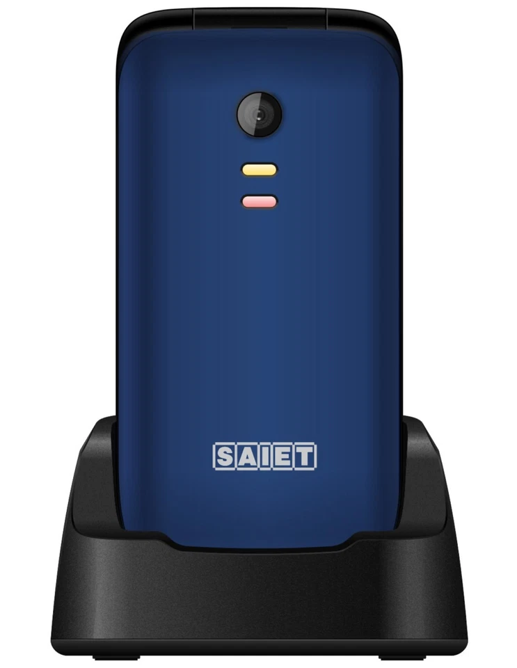 Cellulare Saiet Scudotre-a con basetta di Ric. Blu
