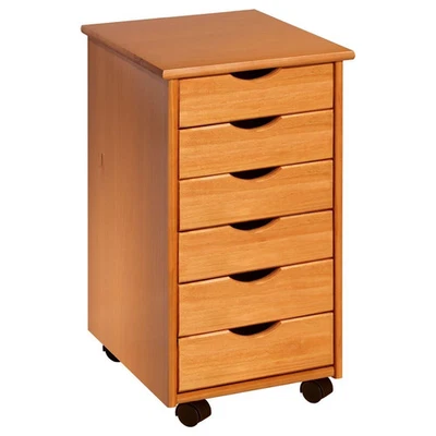 Carro con ruedas Adeptus original, madera maciza, carro con ruedas de 6 cajones, pino mediano pequeño Foto 1 de 4