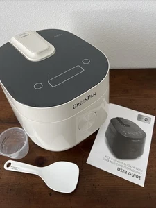 GreenPan 2qt Keramik Fuzzy Logic Kohlenhydratreduzierung Reiskocher-CREME-NEU-K92776 - Bild 1 von 10