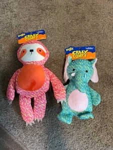 2x Joyhound Crazy Comfy Hundespielzeug Faultier und Elefant Brandneu & Wohltätigkeitsorganisation - Bild 1 von 1