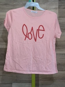 Camisa Misslook Mujer Grande Rosa Love Gráfico Manga Corta Informal Camiseta Top - Imagen 1 de 7