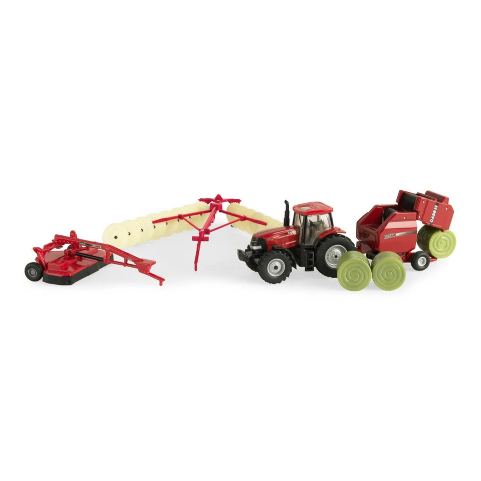 1:64 Case IH 4 Piece Haying Set w/ Baler Disc Mower Tractor Hay Rake ZFN44078 - Image 1 of 1