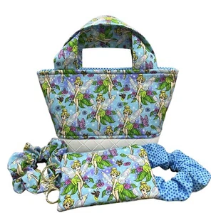 Tinkerbell Small Tote bag With Scrunchies And Coin Purse - Handmade - Picture 1 of 4