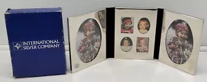 MM) International Silver Company Silver Tone Triple Slide Tabletop Photo Frame - Picture 1 of 11