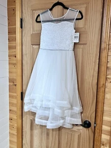 Speechless girls white dress with added rhinestone details size 14 - Picture 1 of 4
