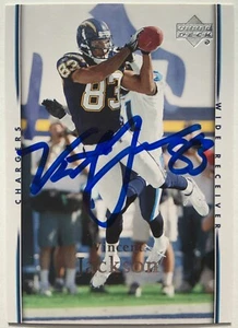 Vincent Jackson Chargers Autographed 2007 Upper Deck Football Card 154 COA Proof - Picture 1 of 3