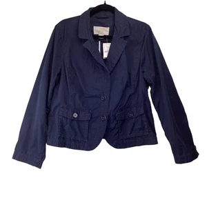 J.Crew Womens Classic Twill Chino Blazer Jacket NWT Navy Blue XL Xlarge - Picture 1 of 8