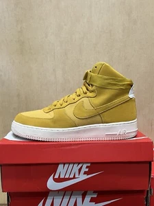 NIKE AIR FORCE 1 HIGH 07 SUEDE YELLOW OCHRE-WHITE Sneakers Men Size 12 - Picture 1 of 16