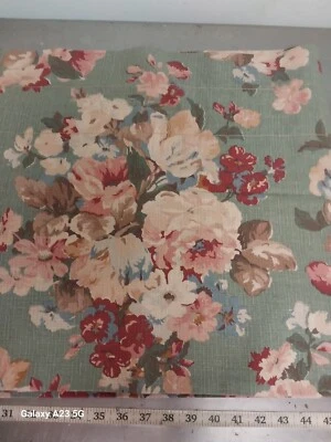 De colección Ralph Lauren Melanie-Cenefa Recta-Algodón Pesado-Verde Floral Foto 1 de 4