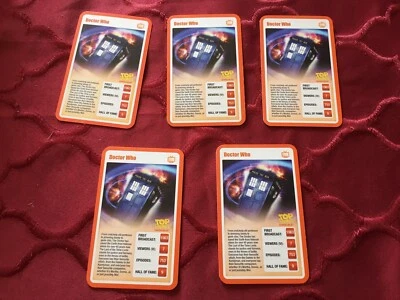 2009 Top Trumps Tournament TV Doctor Who Tardis Dr Who 5 Card Lot - Image 1 of 2
