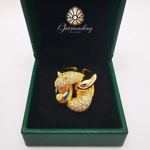 Designer Knot Ring 9ct Gold Filled Cultured Diamond UK Size O/US Size 7 Gift - Picture 1 of 15