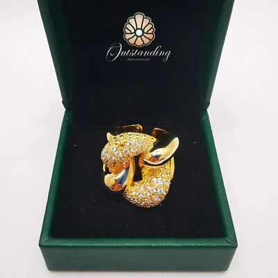 Anillo nudo de diseñador relleno de oro de 9 quilates diamante cultivado Reino Unido talla O/US talla 7 regalo Foto 1 de 4