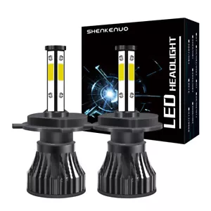 SHENKENUO 9003 H4 LED Headlight Bulbs Kit High/Low Dual Beam Super Bright White - Picture 1 of 11