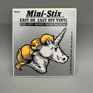 1988 Vintage "Unicorn Profile " Black Light Retro Vinyl Sticker Cut-Out Shape - Picture 1 of 3
