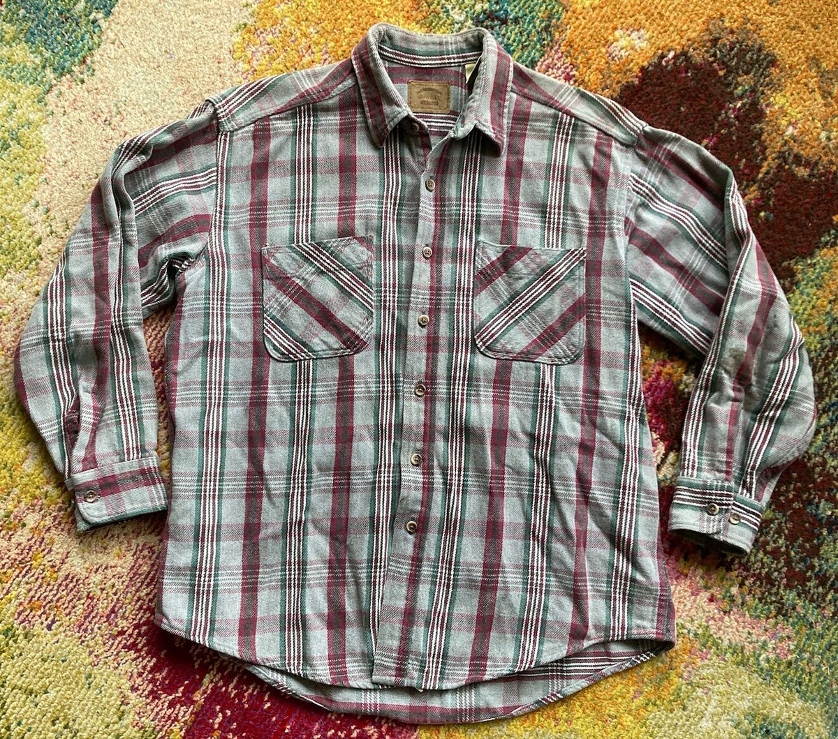 Vintage 90s St. John's Bay Flannel Shirt Size Large Heavyweight