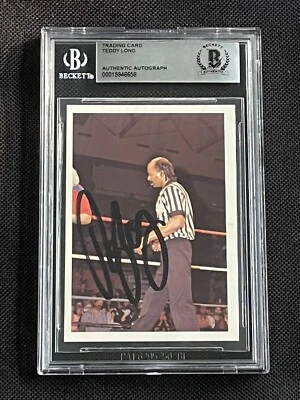 TEDDY LONG 1988 WONDERAMA NWA SIGNED AUTOGRAPHED CARD BECKETT BAS AUTHENTIC - Image 1 of 2