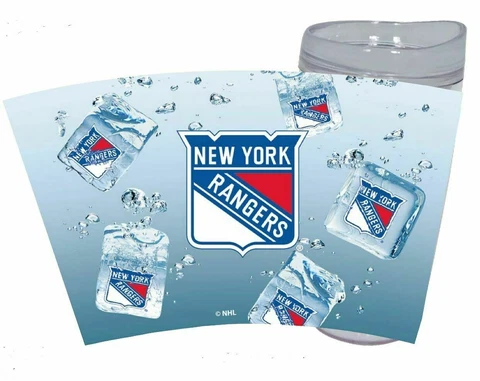 NEW! NEW YORK RANGERS ICE CUBE DESIGN 16oz TRAVEL TUMBLER LICENSED Cover