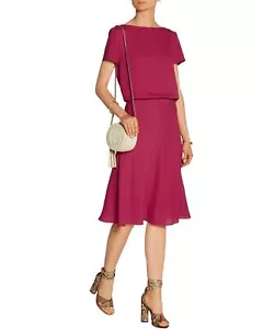 Gucci Womens Silk-Crepe Dress US 2 / UK 6 / IT 38 Petunia - Picture 1 of 8