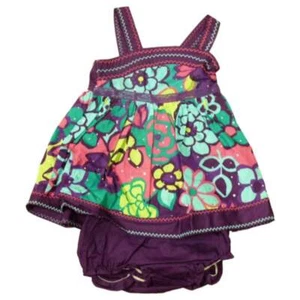 Youngland Infant & Toddler Girls Purple Flower Sequin Ruffled Dress Sundress - Picture 1 of 1