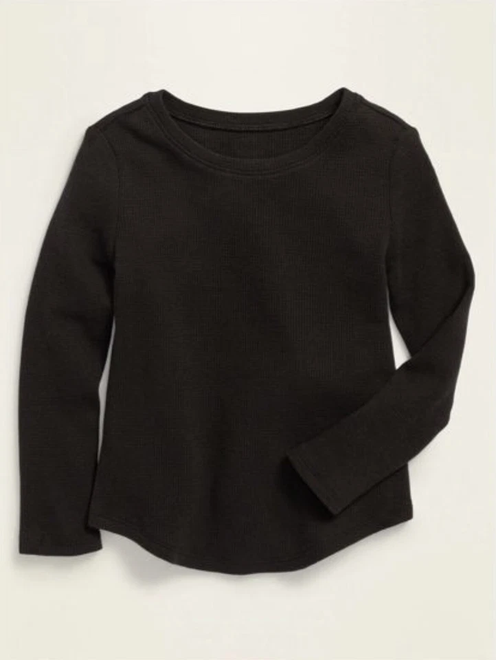 Camiseta térmica cuello redondo negra azul marino antigua para niñas pequeñas talla 5T Foto 1 de 1