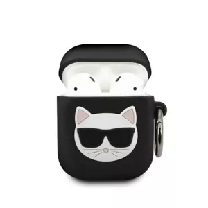 Hülle Case AirPods 1 und 2 Karl Lagerfeld schwarz Silikon Cover - Bild 1 von 3