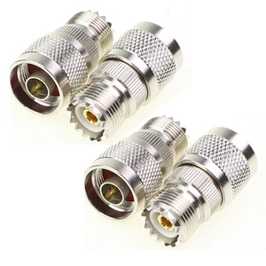 4 Pcs Coax Adapter N Male to UHF PL-259 Female Straight Coax RF Radio Connector - Picture 1 of 6