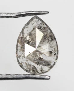Natural Loose Pear Salt And Pepper Diamond Grey Color 0.43 CT 6.5 MM Pear Shape - Picture 1 of 11