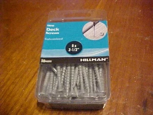 Cantidad 50 #8 X 2-1/2" Hillman Tornillos de cubierta galvanizados con envío gratuito - Imagen 1 de 2