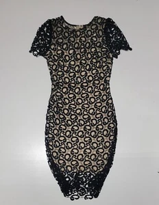 Vavavoom Women's Mid Length Short Sleeve Black Lace Dress Size Medium - Picture 1 of 3
