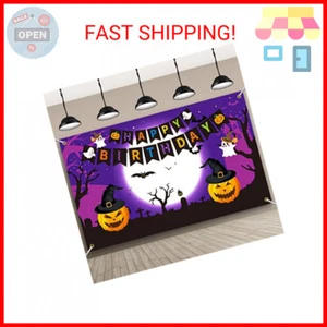 6 x 3.6 ft Halloween Photo Banner Backdrop Pumpkin Moon Photography Backdrop Hap - Picture 1 of 2