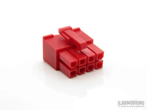 PC 8-pin EPS (CPU) / 8-pin Modular Connector Housing Female - RED [1pc] - Picture 1 of 2