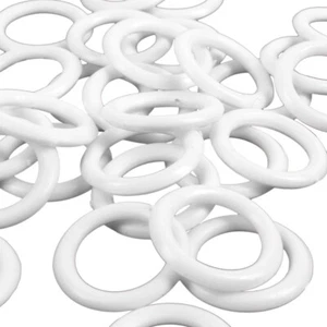 SMALL CURTAIN RINGS 15mm 100x White Plastic Roman Blind Upholstery Cord Hoops UK - Picture 1 of 5