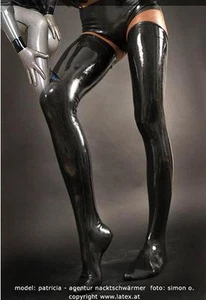 Medias de látex para mujer sexys de goma medias altas para los muslos - Imagen 1 de 2